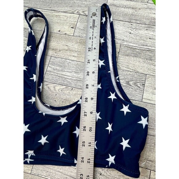 Blooming Jelly S 2pc Bikini Swimsuit Sporty Cut High Waisted American Flag NEW - Picture 5 of 13